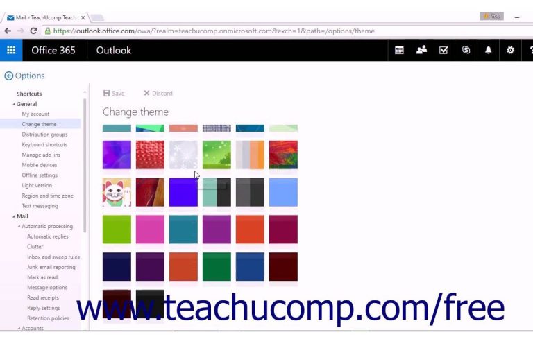Outlook Web Themes